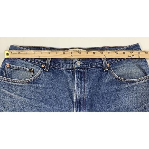 Levis 517 Mens Jeans 38 x 26 Medium Wash Denim Bootcut Raw Hem - Picture 7 of 10